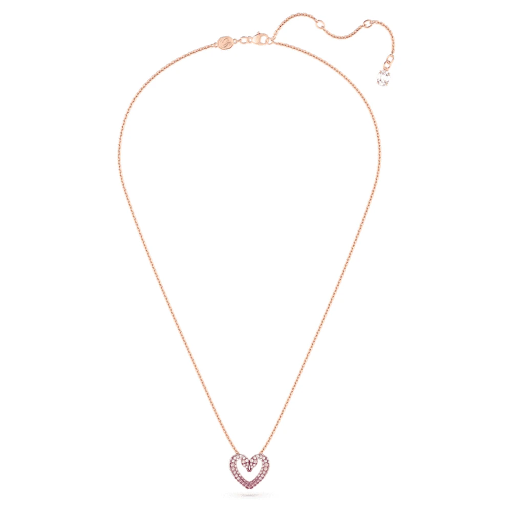 Sublima pendant, Heart, Small, Pink, Rose gold-tone plated by SWAROVSKI