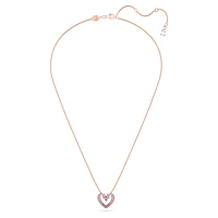 Sublima pendant, Heart, Small, Pink, Rose gold-tone plated by SWAROVSKI