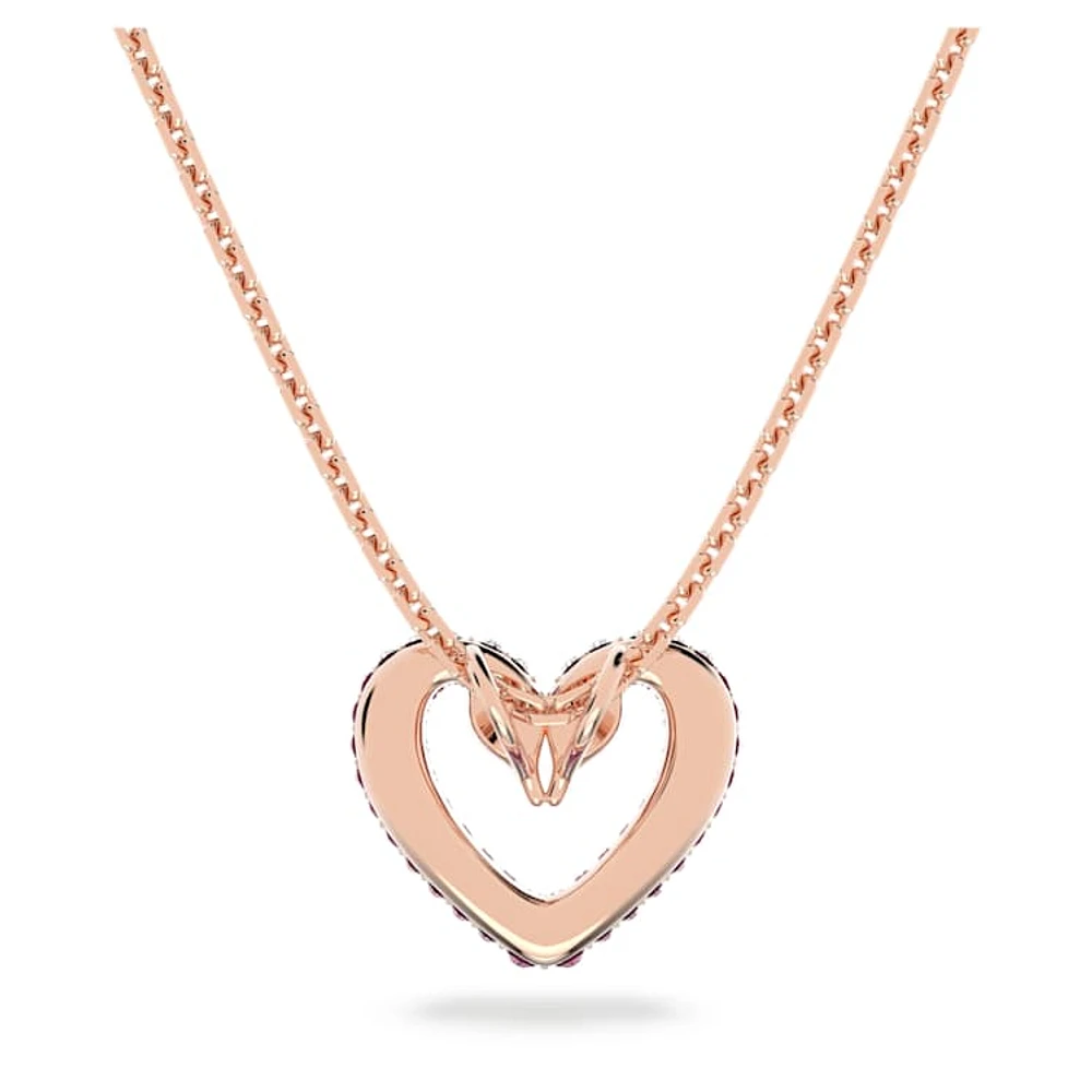 Sublima pendant, Heart, Small, Pink, Rose gold-tone plated by SWAROVSKI