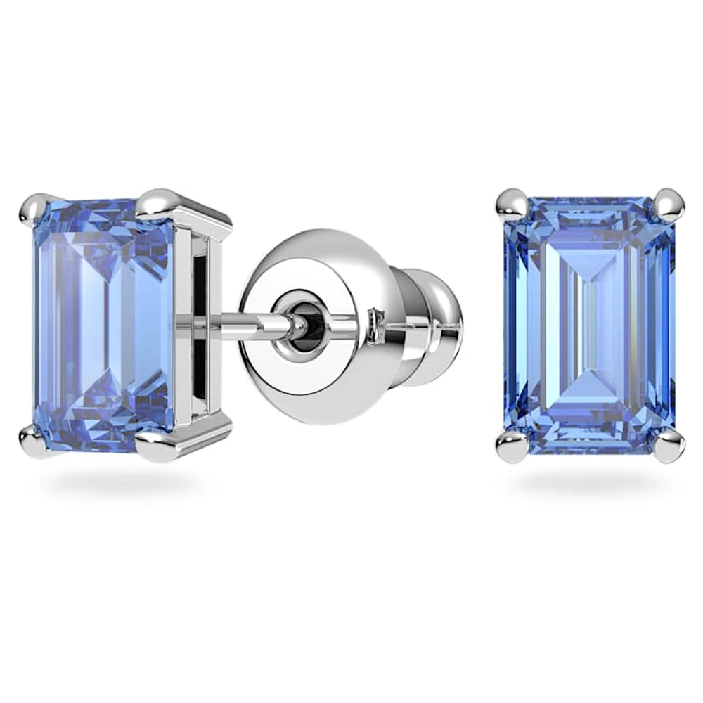 Una set, Octagon cut, Blue, Rhodium plated by SWAROVSKI