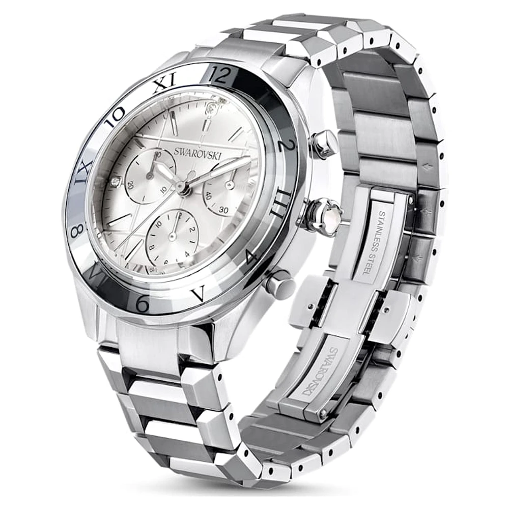 Watch, 39mm, Swiss Made, Metal bracelet, Silver Tone, Stainless steel by SWAROVSKI