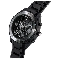 Watch, 39mm, Swiss Made, Metal bracelet, Black, Black finish by SWAROVSKI