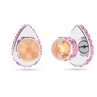 Chroma stud earrings, Drop cut, Multicoloured, Rhodium plated by SWAROVSKI