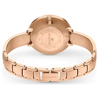 Crystalline Delight watch, Swiss Made, Metal bracelet, Pink, Rose gold-tone finish by SWAROVSKI