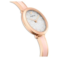 Crystalline Delight watch, Swiss Made, Metal bracelet, Pink, Rose gold-tone finish by SWAROVSKI