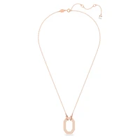 Dextera pendant, Octagon shape, White, Rose gold-tone plated by SWAROVSKI