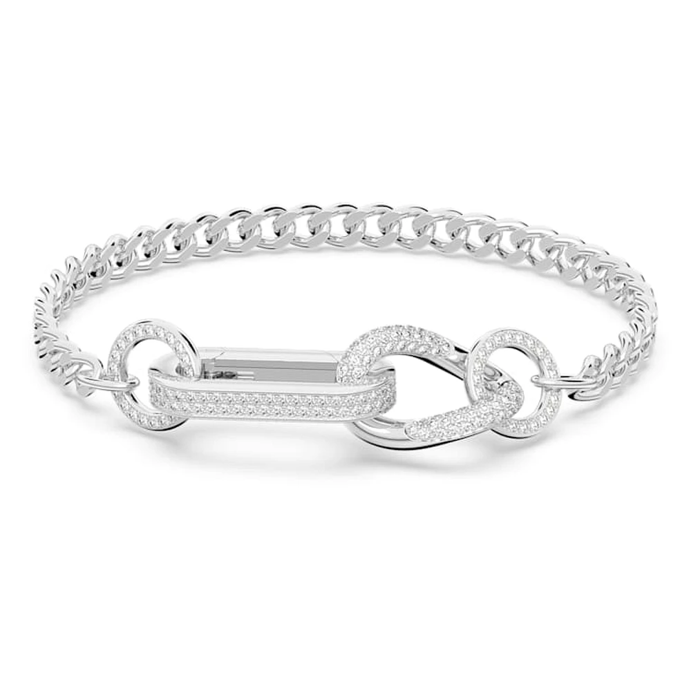 Dextera bracelet, Pavé, Mixed links, White