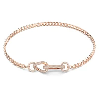 Dextera necklace, Pavé, Mixed links, White, Rose gold-tone plated by SWAROVSKI