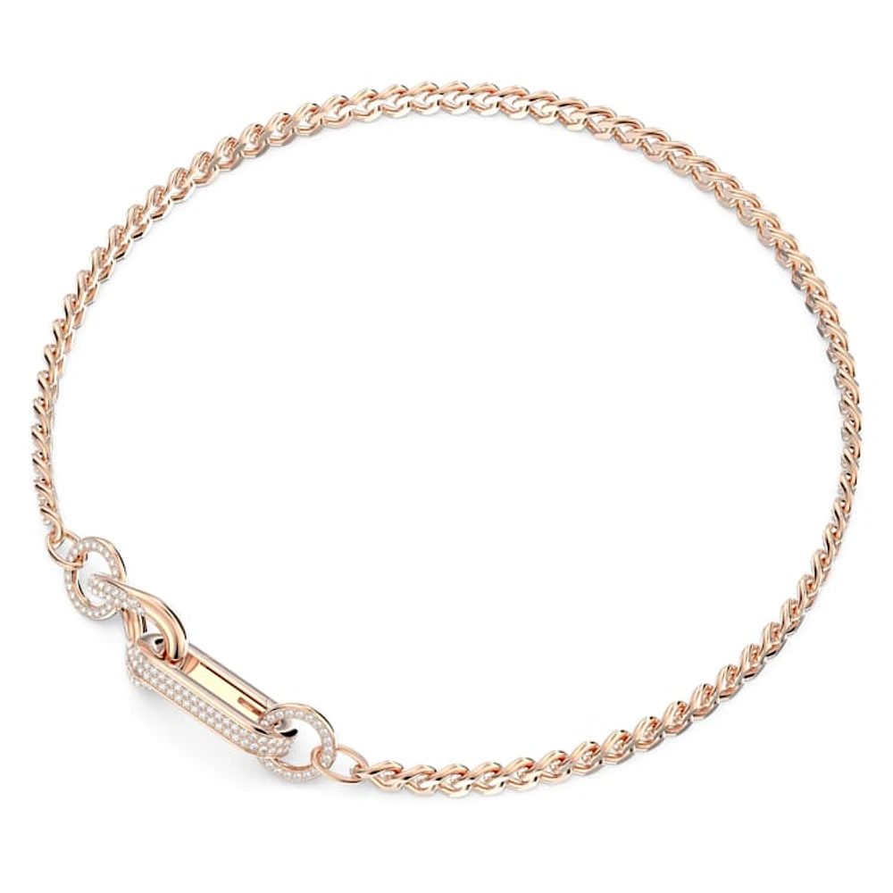 Dextera necklace, Pavé, Mixed links, White, Rose gold-tone plated by SWAROVSKI