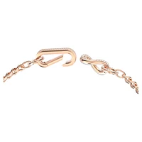 Dextera necklace, Pavé, Mixed links, White, Rose gold-tone plated by SWAROVSKI