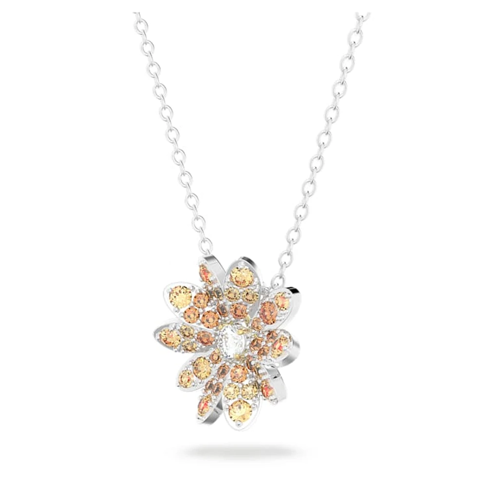 Eternal Flower pendant, Flower, Multicoloured, Mixed metal finish by SWAROVSKI