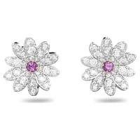 Eternal Flower stud earrings, Flower, Pink, Mixed metal finish by SWAROVSKI