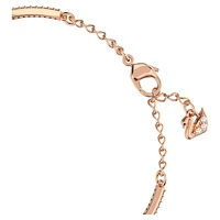 Una bangle, Clover, White, Rose gold-tone plated by SWAROVSKI