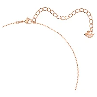 Una necklace, Clover, White, Rose gold-tone plated by SWAROVSKI