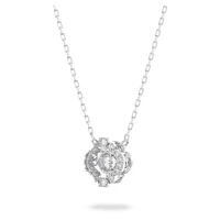 Una set, Mixed cuts, Clover, White, Rhodium plated by SWAROVSKI