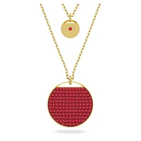 Sublima layered pendant, Red, Gold-tone plated by SWAROVSKI