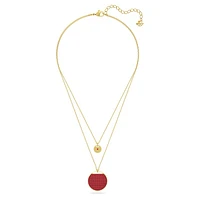 Sublima layered pendant, Red, Gold-tone plated by SWAROVSKI