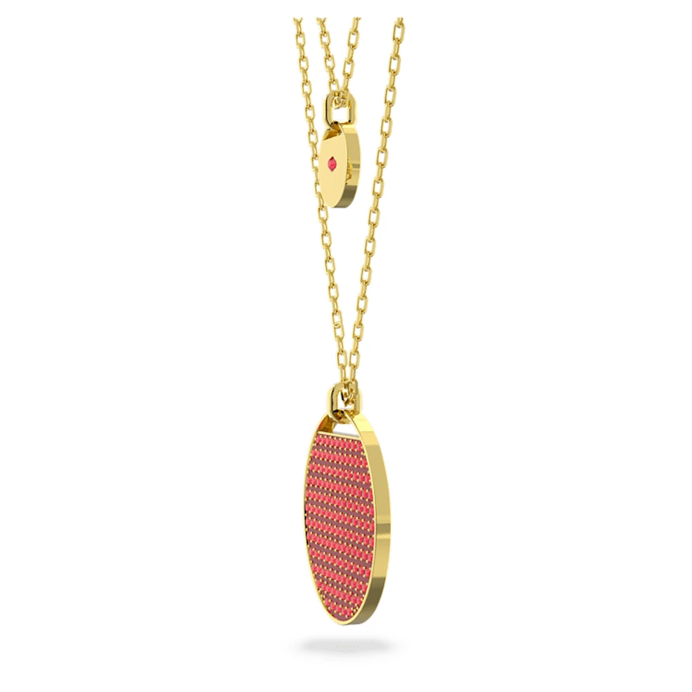 Sublima layered pendant, Red, Gold-tone plated by SWAROVSKI