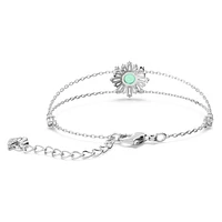 Idyllia bracelet, Mixed cuts, Sun, Green, Rhodium plated by SWAROVSKI