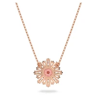 Idyllia pendant, Mixed cuts, Sun, Pink, Rose gold-tone plated by SWAROVSKI