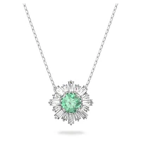 Idyllia pendant, Mixed cuts, Sun, Green, Rhodium plated by SWAROVSKI