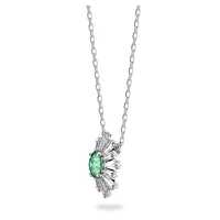 Idyllia pendant, Mixed cuts, Sun, Green, Rhodium plated by SWAROVSKI