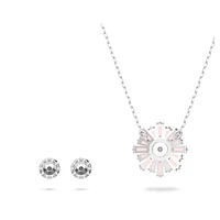 Idyllia set, Mixed cuts, Sun, Pink, Rhodium plated by SWAROVSKI