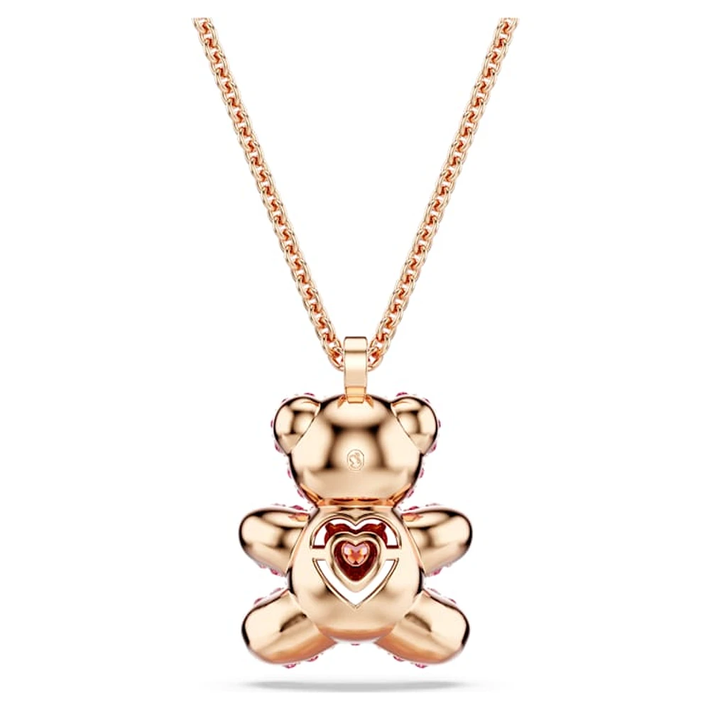 Teddy pendant, Bear, Pink, Rose gold-tone plated by SWAROVSKI