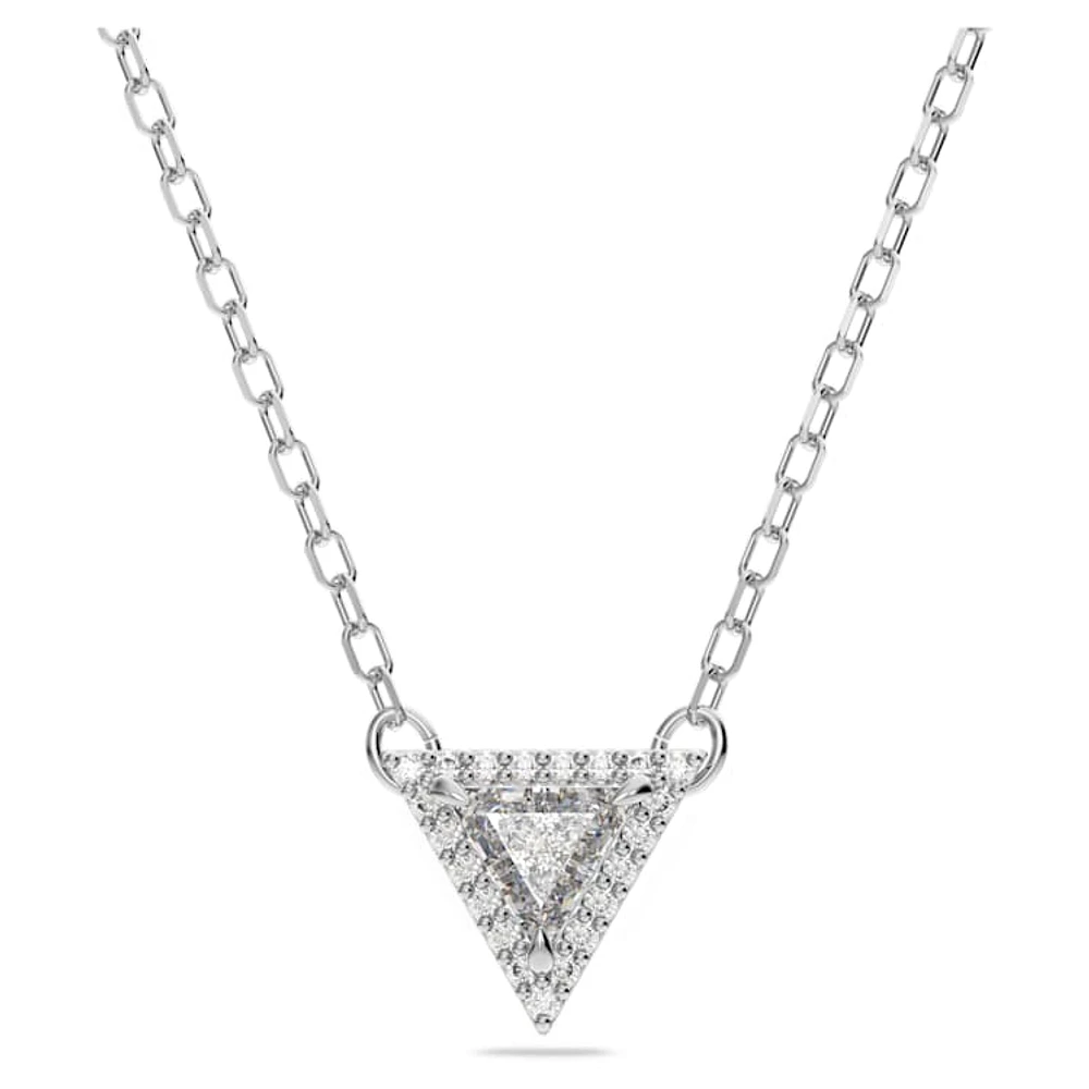 Stilla necklace, Triangle cut, White, Rhodium plated by SWAROVSKI