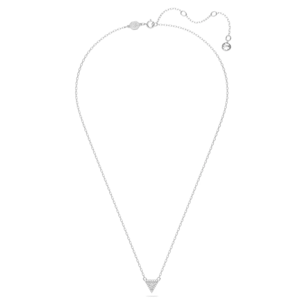 Stilla necklace, Triangle cut, White, Rhodium plated by SWAROVSKI