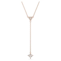 Stilla Y necklace, Triangle cut, White, Rose gold-tone plated by SWAROVSKI