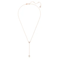 Stilla Y necklace, Triangle cut, White, Rose gold-tone plated by SWAROVSKI