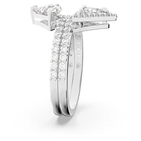 Stilla ring, Mixed cuts, White, Rhodium plated by SWAROVSKI