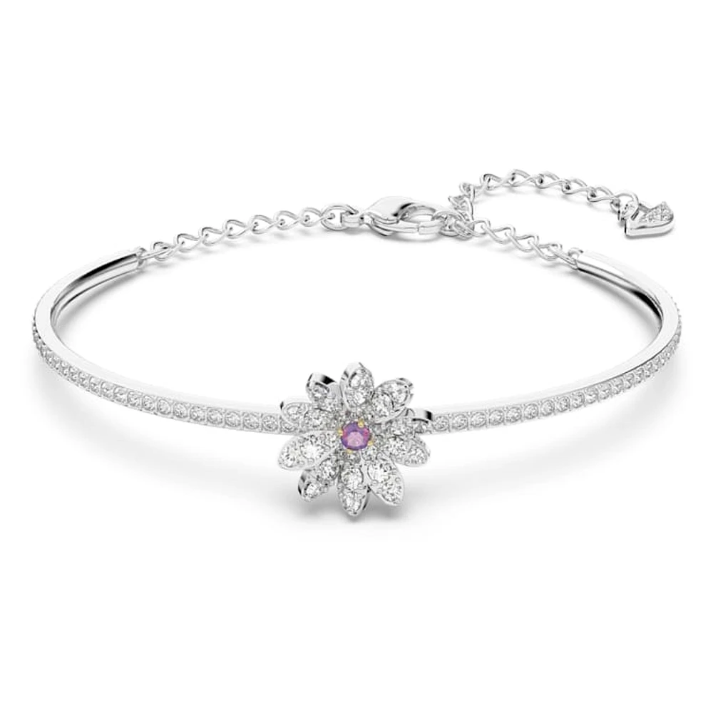 Eternal Flower bangle, Flower, Pink, Mixed metal finish by SWAROVSKI