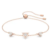 Stilla bracelet, Triangle cut, White, Rose gold-tone plated by SWAROVSKI