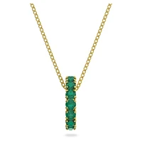 Exalta pendant, Round cut, Green, Gold-tone plated by SWAROVSKI