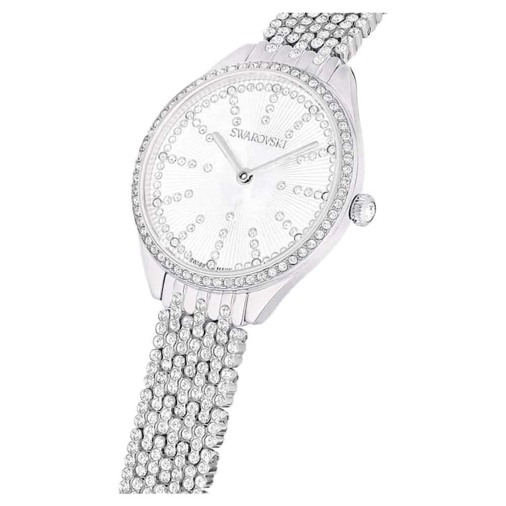 Attract watch, Swiss Made, Full pavé, Crystal bracelet, Silver Tone, Stainless steel by SWAROVSKI