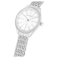 Attract watch, Swiss Made, Full pavé, Crystal bracelet, Silver Tone, Stainless steel by SWAROVSKI