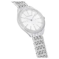 Attract watch, Swiss Made, Full pavé, Crystal bracelet, Silver Tone, Stainless steel by SWAROVSKI