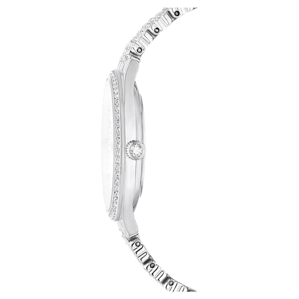 Attract watch, Swiss Made, Full pavé, Crystal bracelet, Silver Tone, Stainless steel by SWAROVSKI