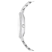 Attract watch, Swiss Made, Full pavé, Crystal bracelet, Silver Tone, Stainless steel by SWAROVSKI