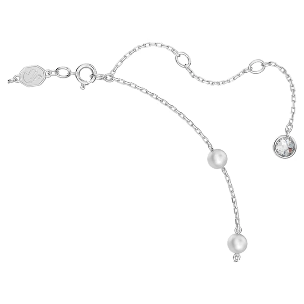 Stella necklace, Star, White, Rhodium plated by SWAROVSKI