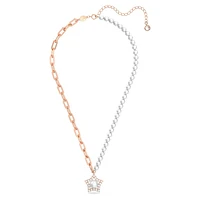 Stella necklace, Star, White, Rose gold-tone plated by SWAROVSKI