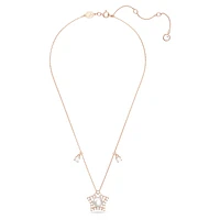 Stella necklace, Mixed cuts, Star, White, Rose gold-tone plated by SWAROVSKI