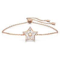 Stella bracelet, Kite cut, Star, White, Rose gold-tone plated by SWAROVSKI