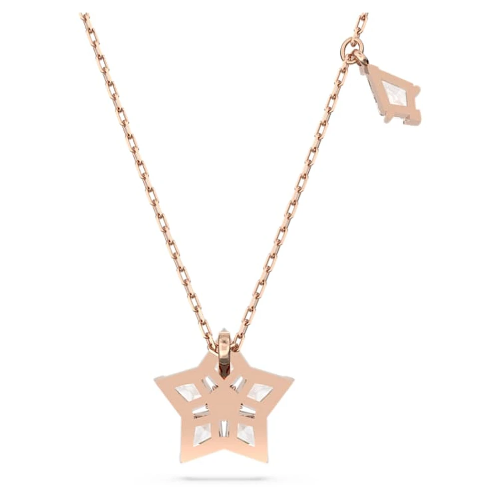 Stella pendant, Kite cut, Star, White, Rose gold-tone plated by SWAROVSKI