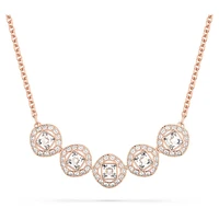 Una Angelic necklace, Square cut, White, Rose gold-tone plated by SWAROVSKI