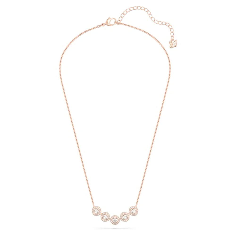 Una Angelic necklace, Square cut, White, Rose gold-tone plated by SWAROVSKI