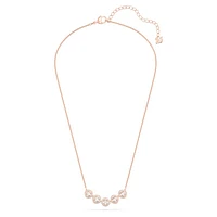 Una Angelic necklace, Square cut, White, Rose gold-tone plated by SWAROVSKI