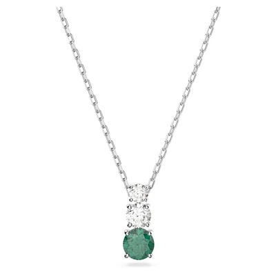 Stilla Attract pendant, Green, Rhodium plated by SWAROVSKI